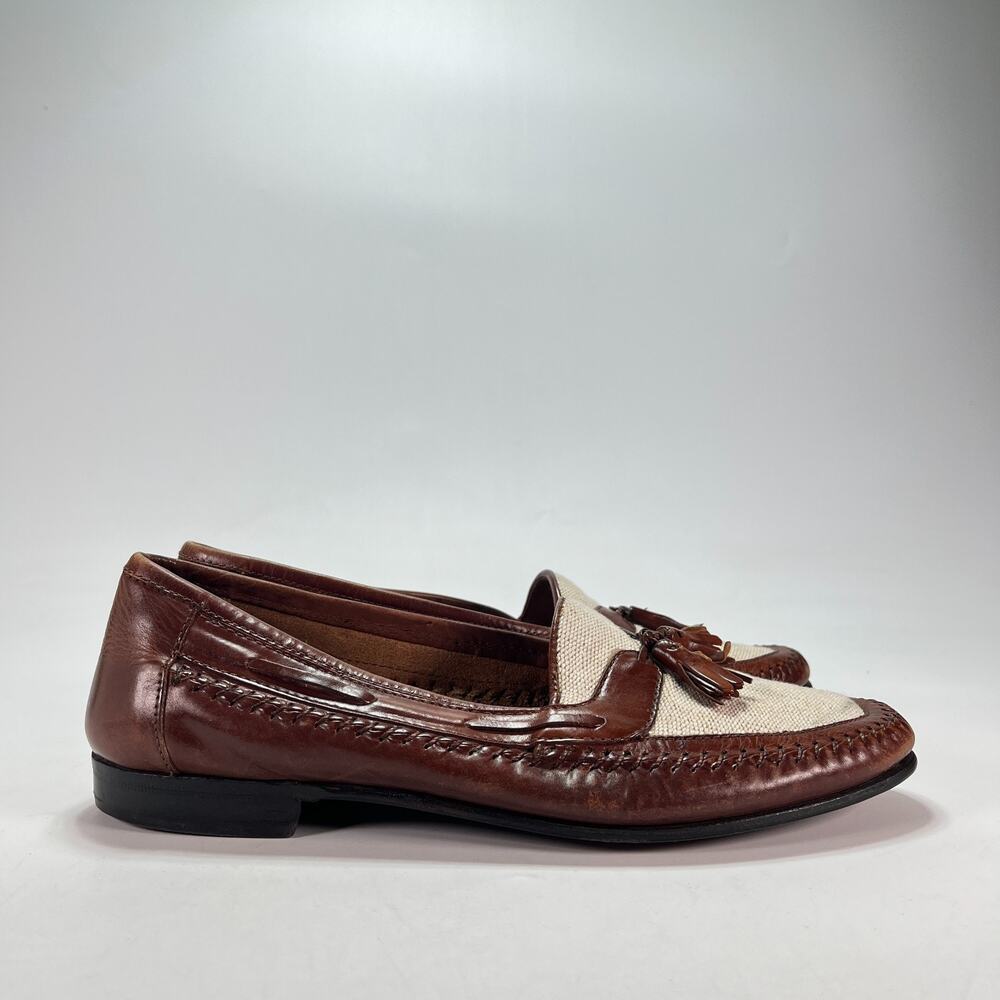 Giorgio Brutini Brown Casual Leather Dress Shoes Tassel Loafers Men's Size 9D